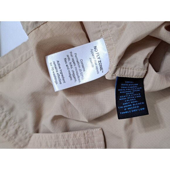 Eastern Mountain Sports Vented Shirt Khaki Nylon No Fly Zone Roll Up Fishing - Picture 4 of 10